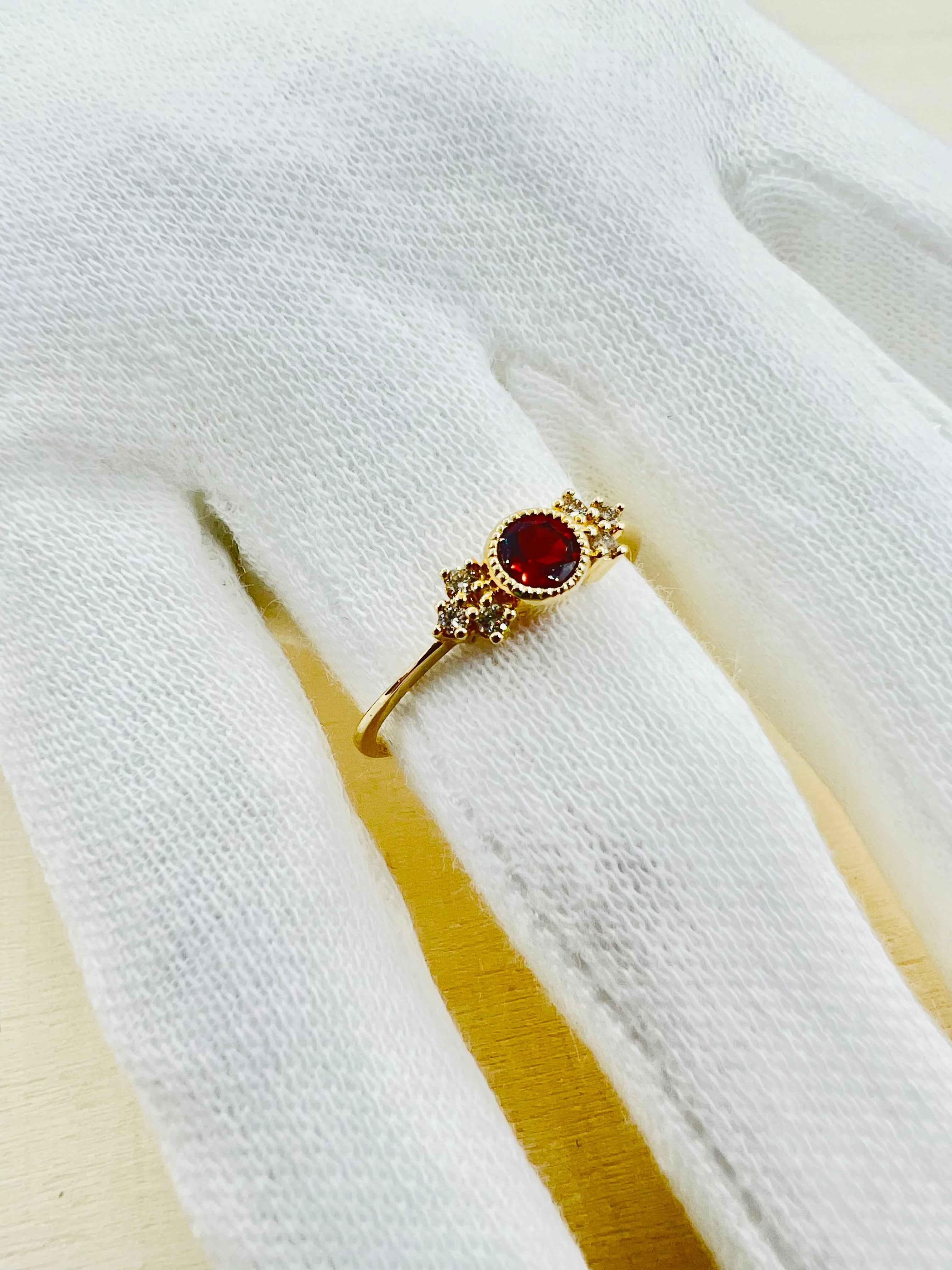 Petite Diamond and Gemstone Bezel Set Rings