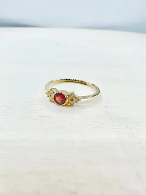Petite Diamond and Gemstone Bezel Set Rings