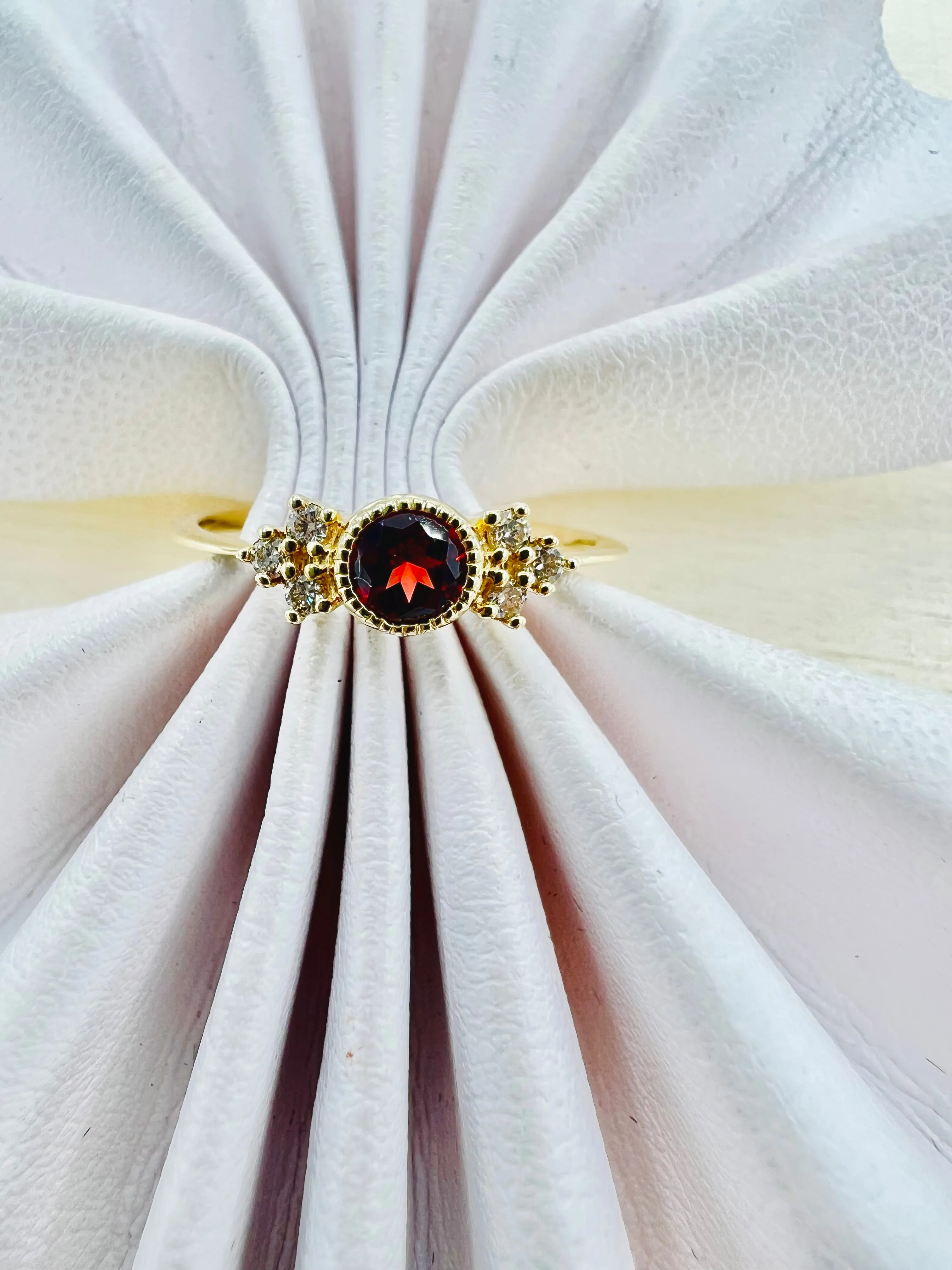 Petite Diamond and Gemstone Bezel Set Rings