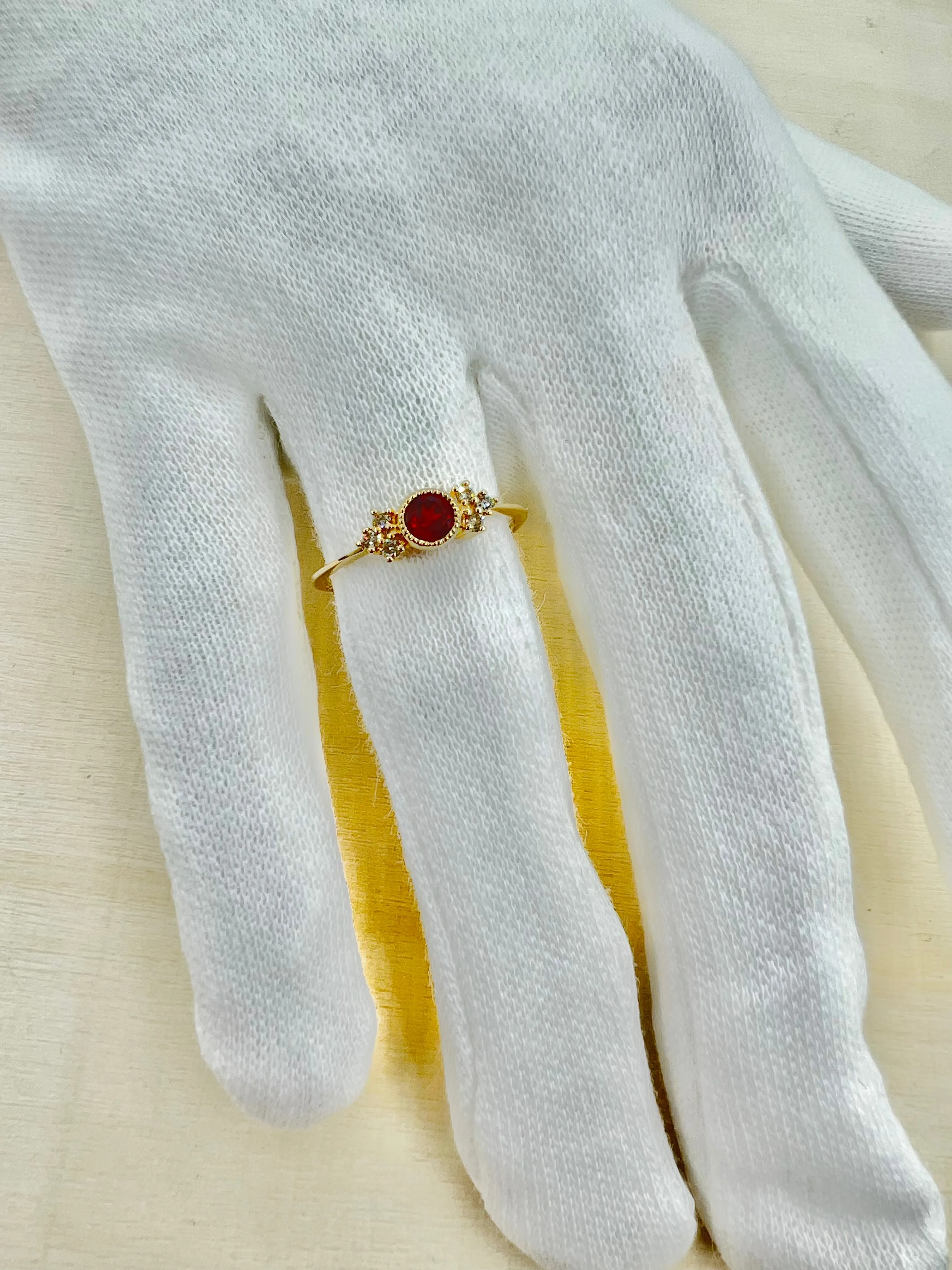 Petite Diamond and Gemstone Bezel Set Rings