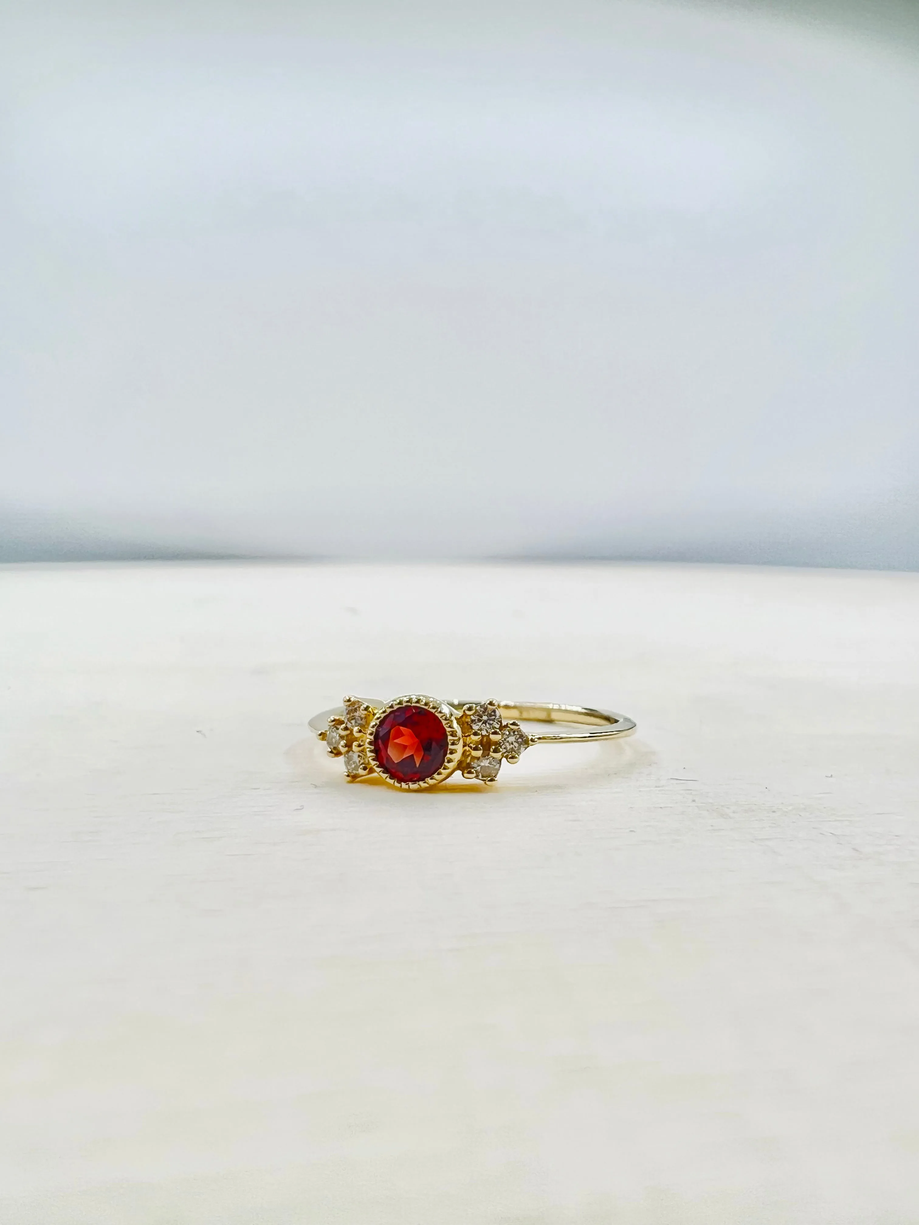 Petite Diamond and Gemstone Bezel Set Rings