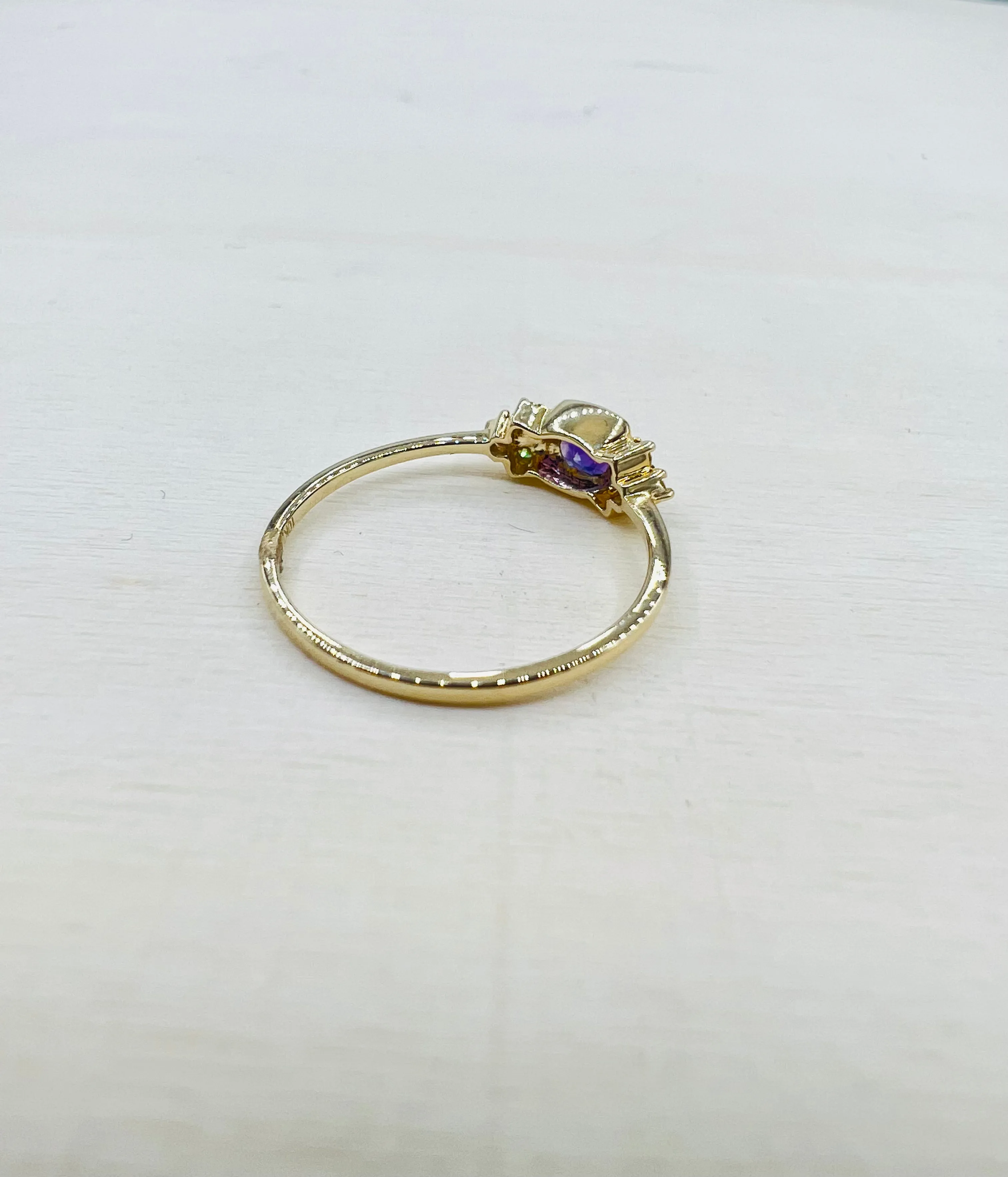 Petite Diamond and Gemstone Bezel Set Rings