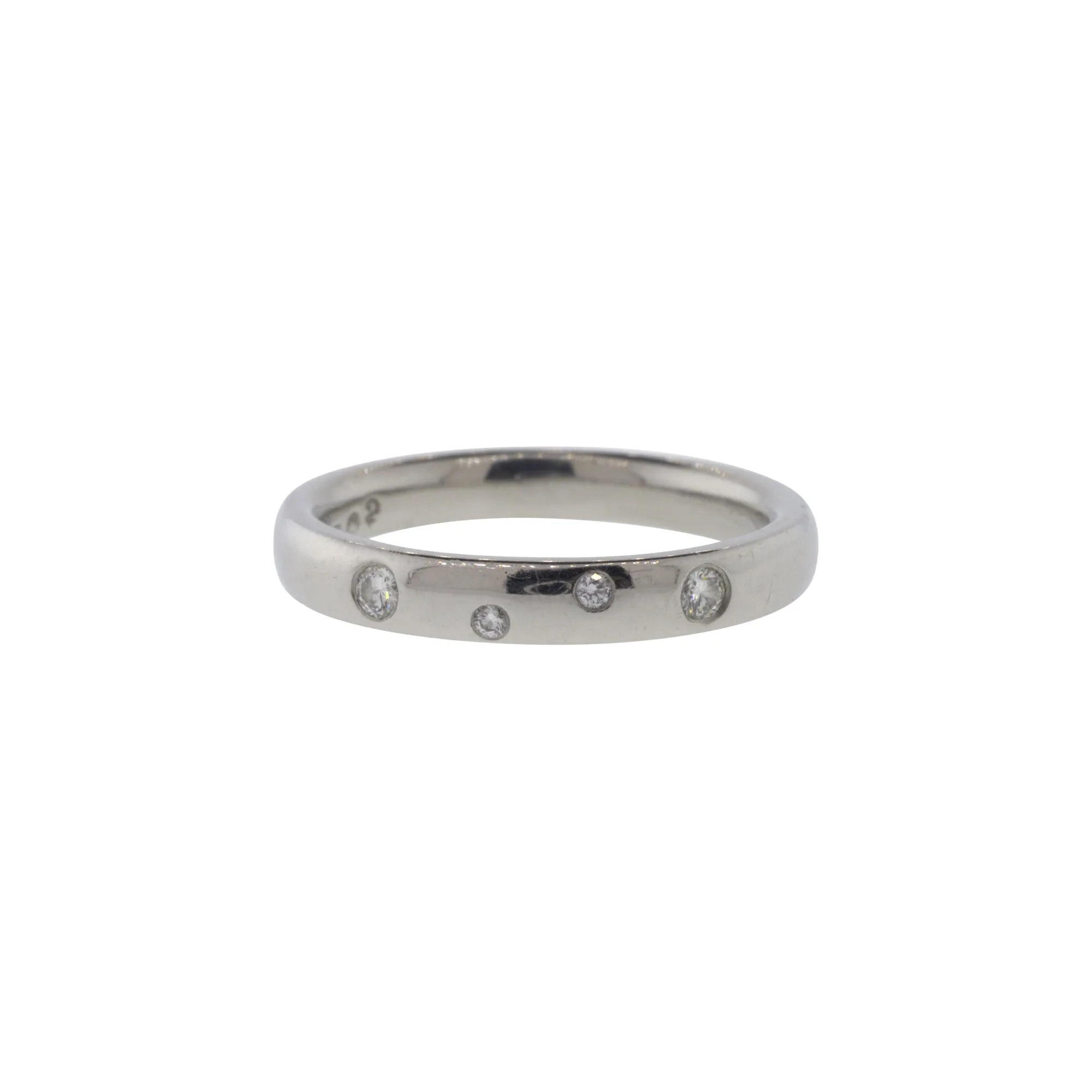 Platinum Four Stone Diamond Band