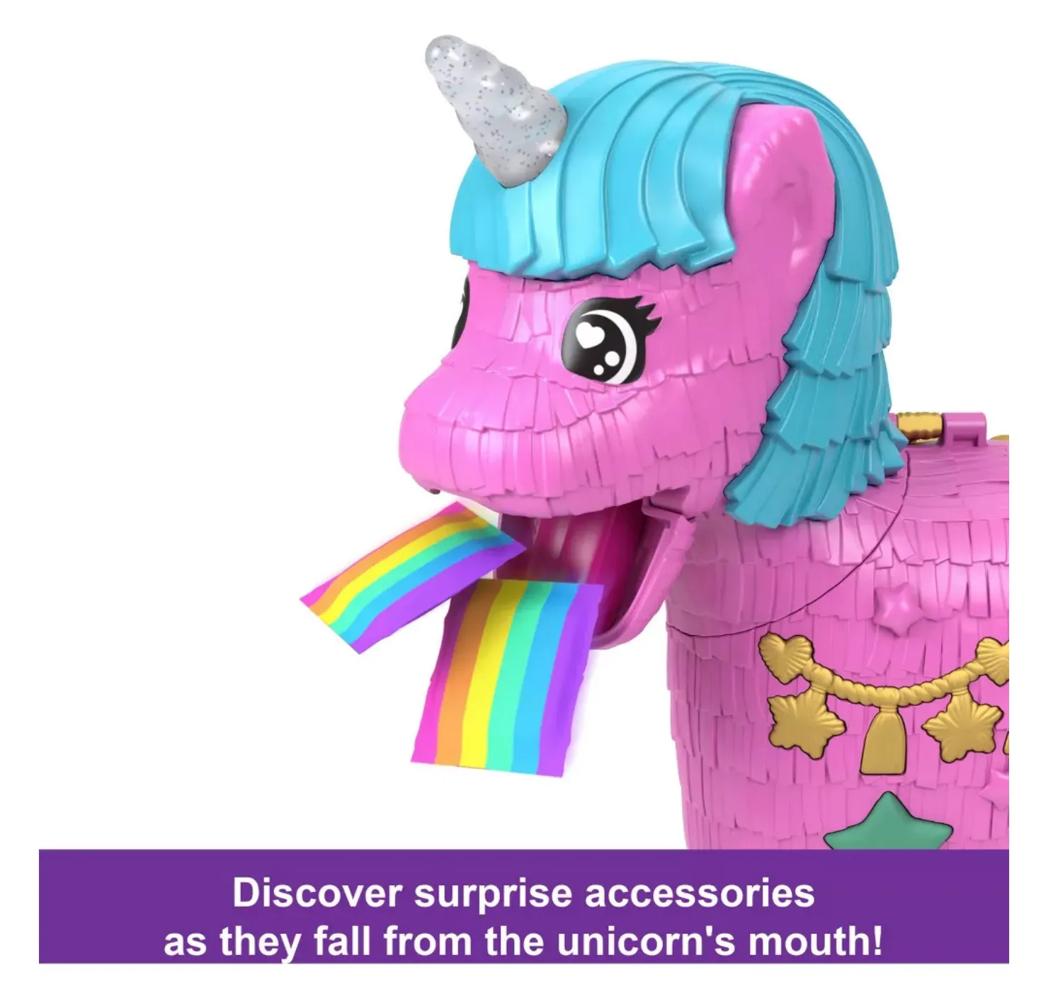 Polly Pocket Unicorn Partyland Playset 30pc with 2 Micro Dolls