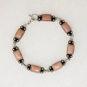 Powder Pink Opal & Sterling Silver Bracelet