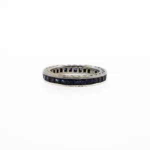 Princess Cut Blue Sapphire Eternity Band