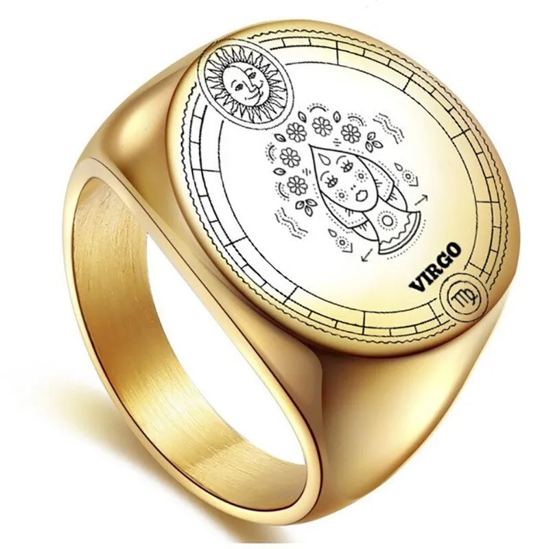 Punk Vintage Twelve Constellations Rings