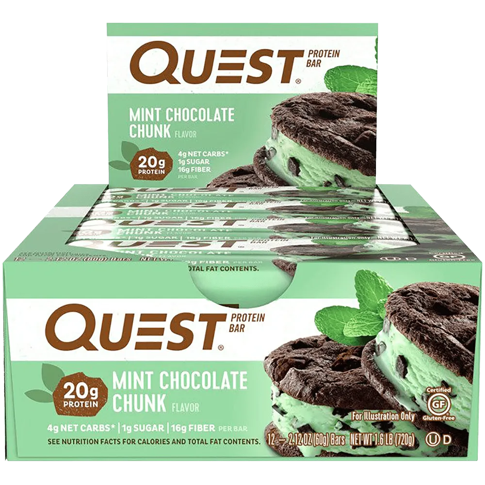 Quest Protein Bar Mint Chocolate Chunk - 12x60g.