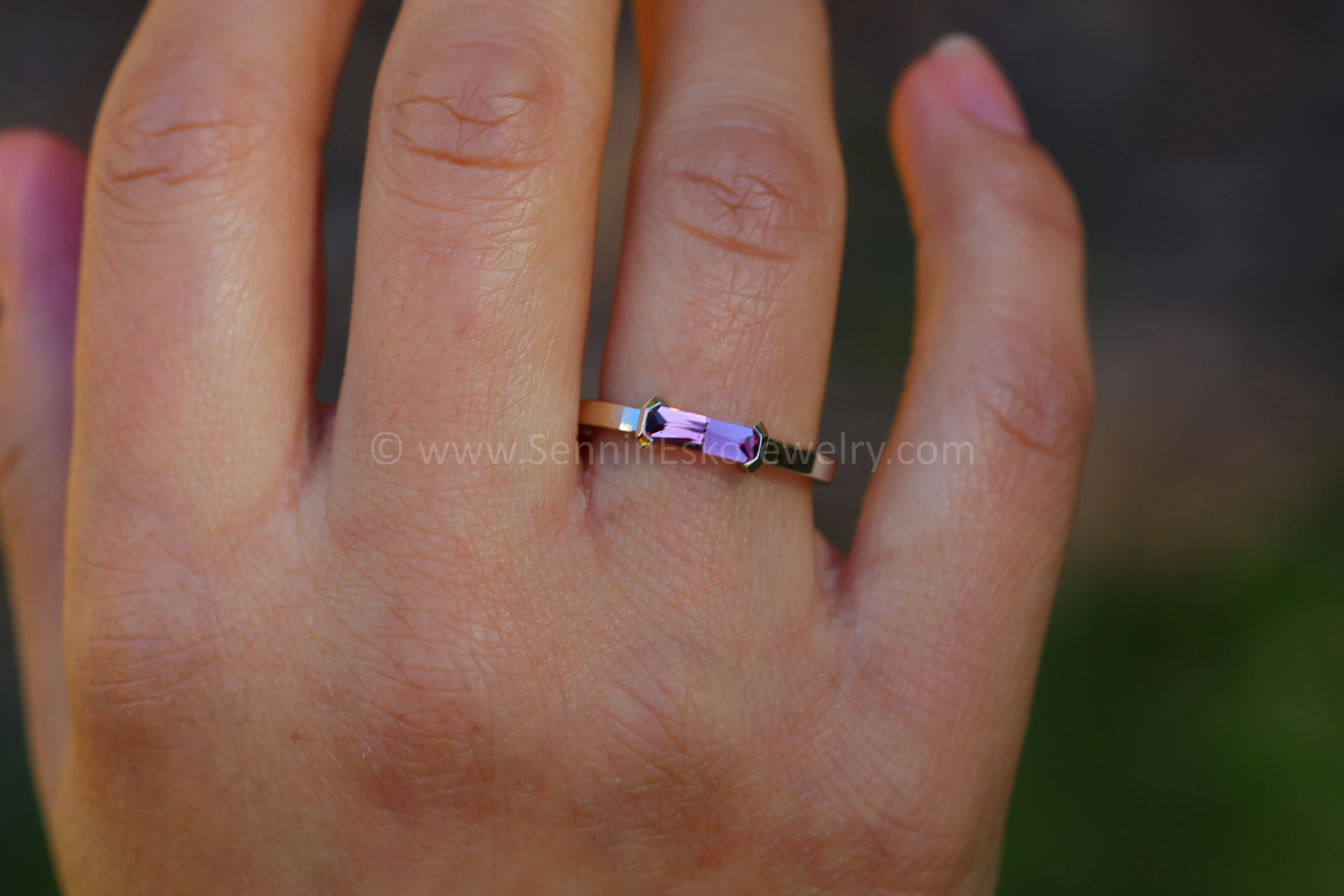 READY TO SHIP 0.57 Carat Pink Sapphire White Gold Channel Ring - Size 7