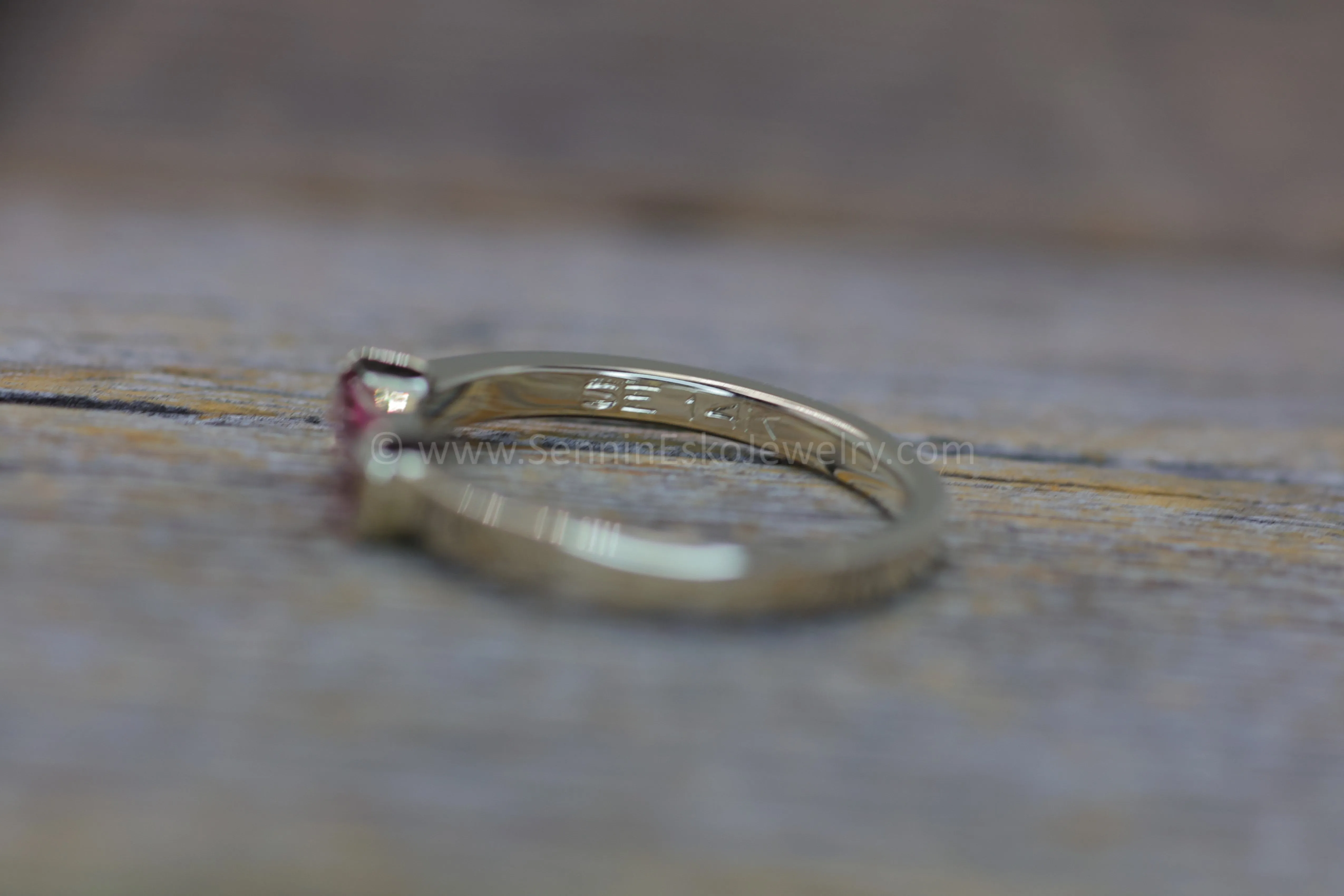 READY TO SHIP 0.57 Carat Pink Sapphire White Gold Channel Ring - Size 7
