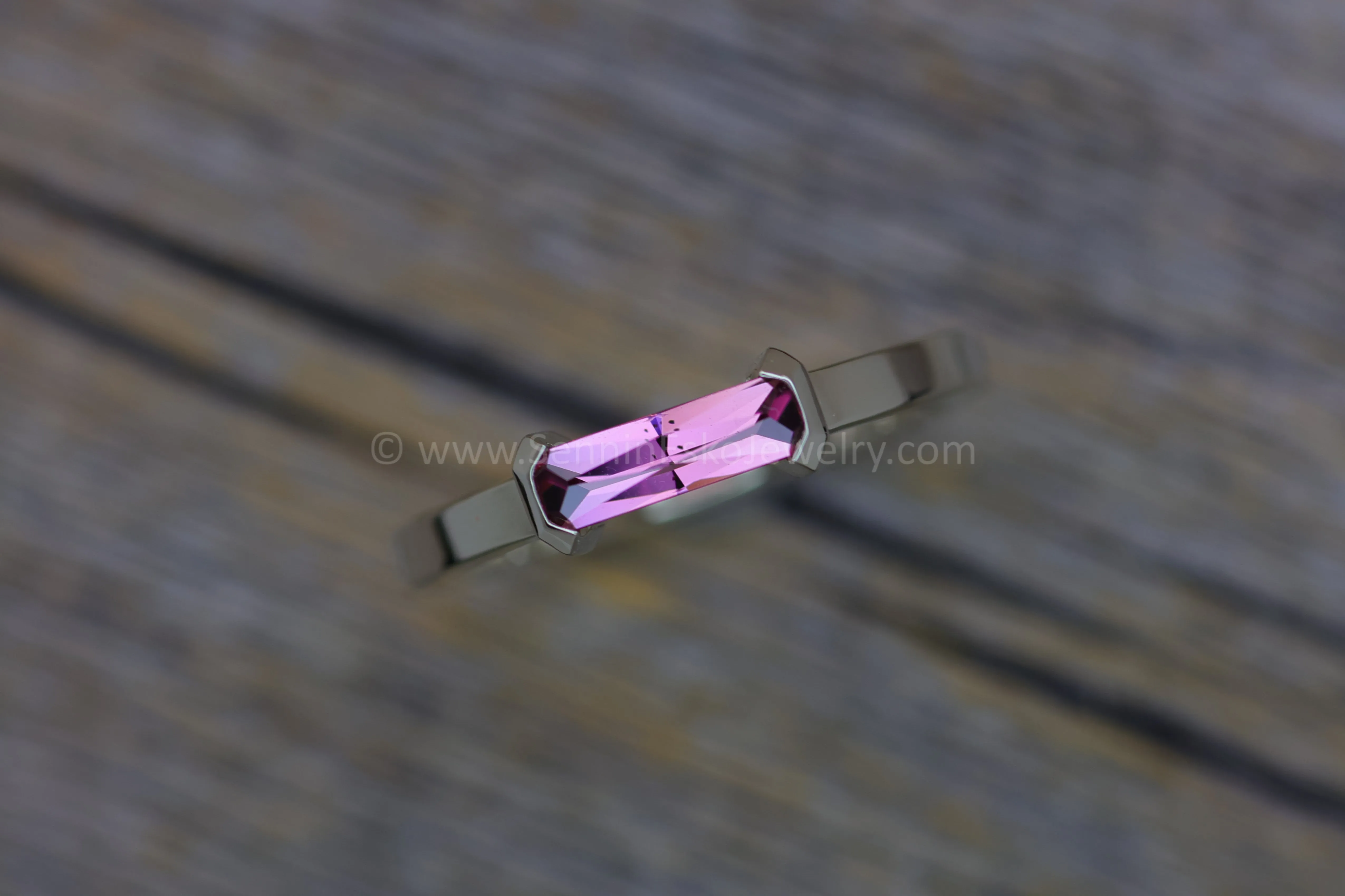 READY TO SHIP 0.57 Carat Pink Sapphire White Gold Channel Ring - Size 7