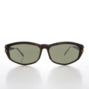 Rectangular Sunglass with Art Deco Etched Temples - Arizona