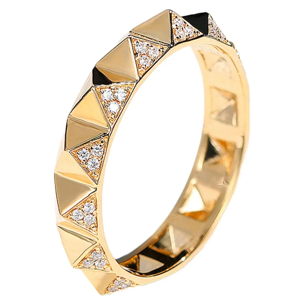 Rivet Style Pyramid Shape Diamond Ring