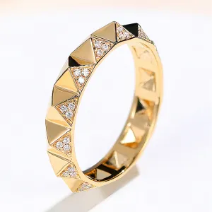 Rivet Style Pyramid Shape Diamond Ring