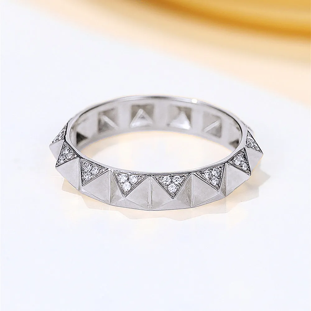 Rivet Style Pyramid Shape Diamond Ring