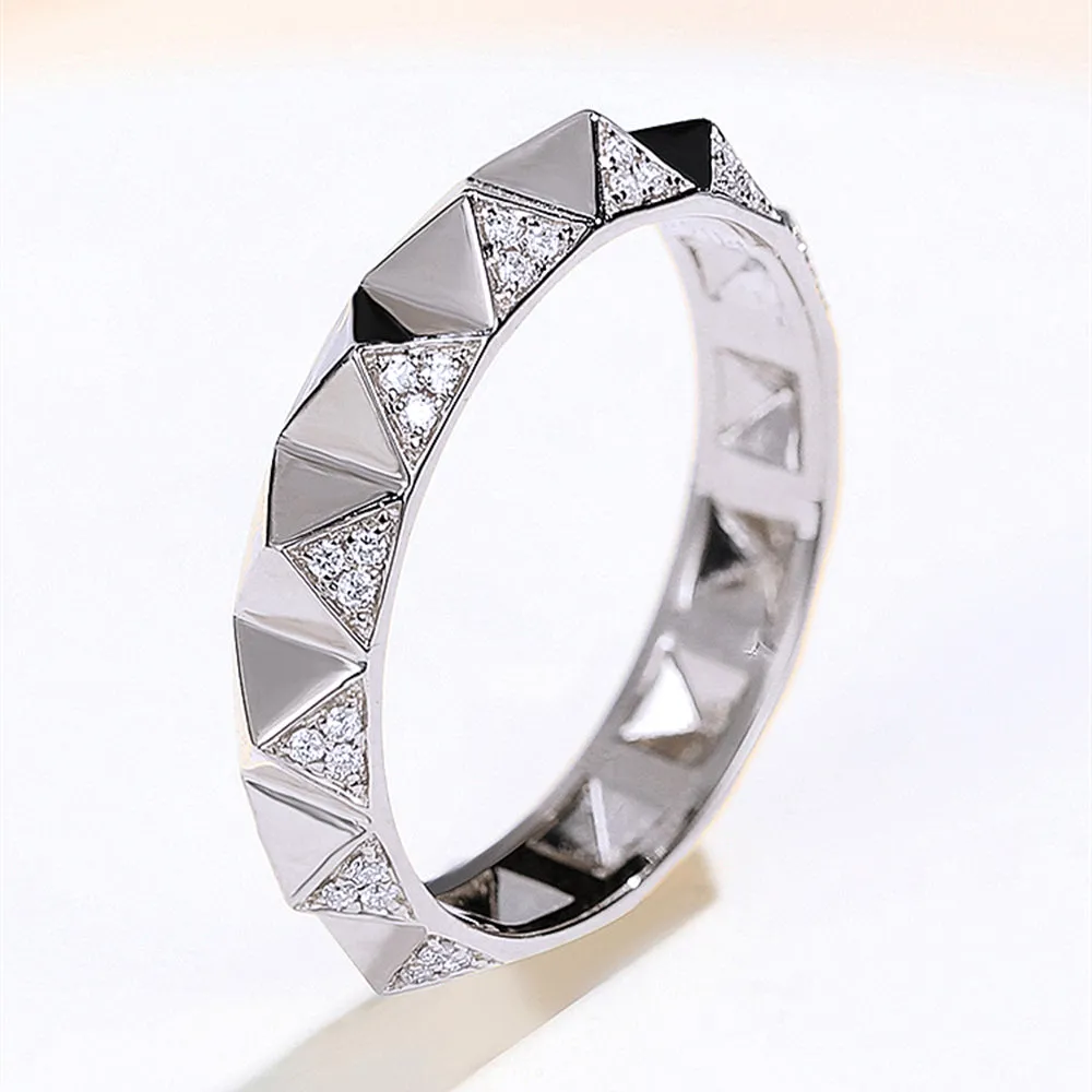 Rivet Style Pyramid Shape Diamond Ring