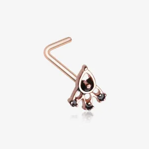 Rose Gold Victoria Trident Icon L-Shaped Nose Ring