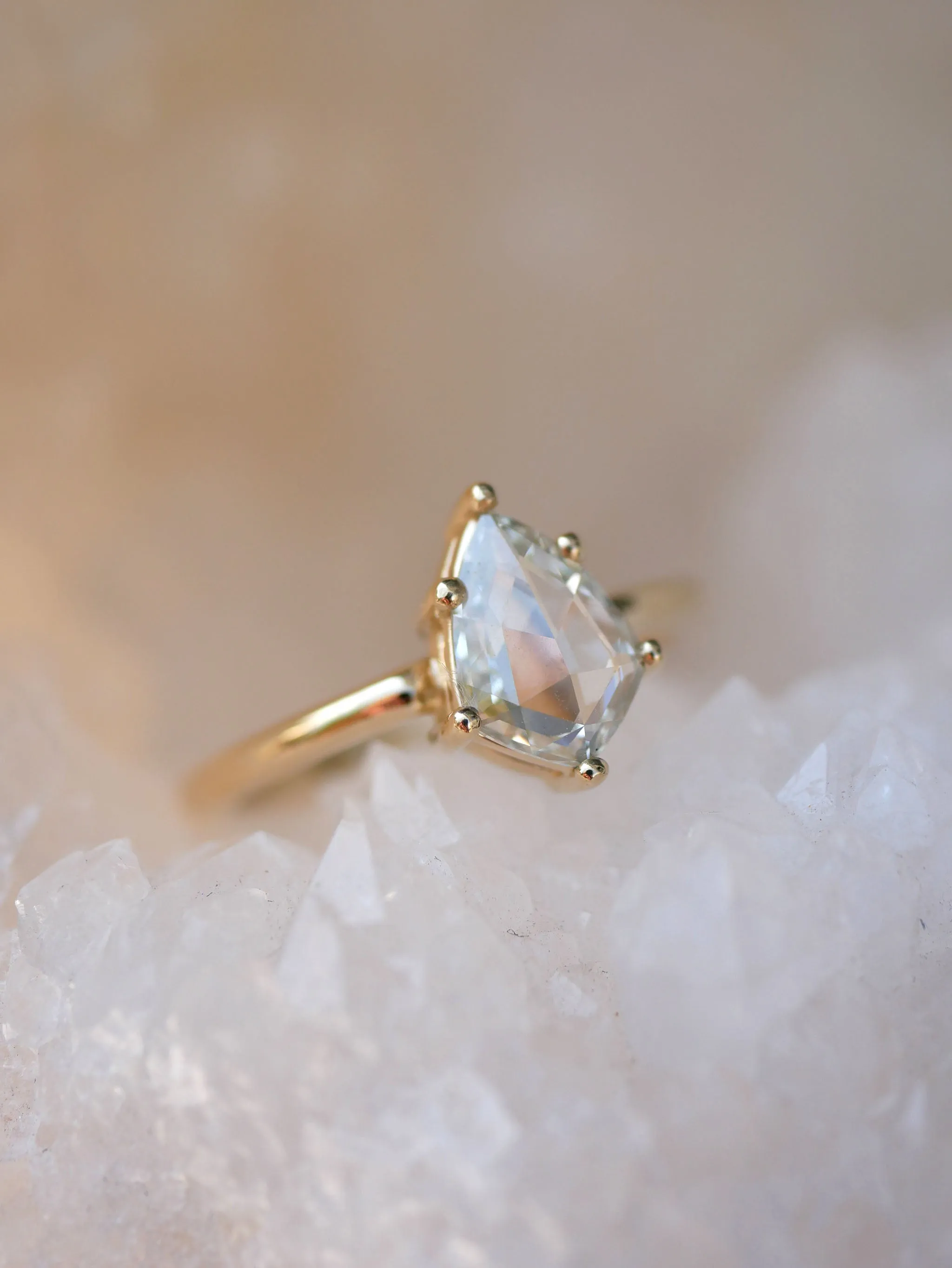 Rosecut Kite Diamond Solitaire Ring