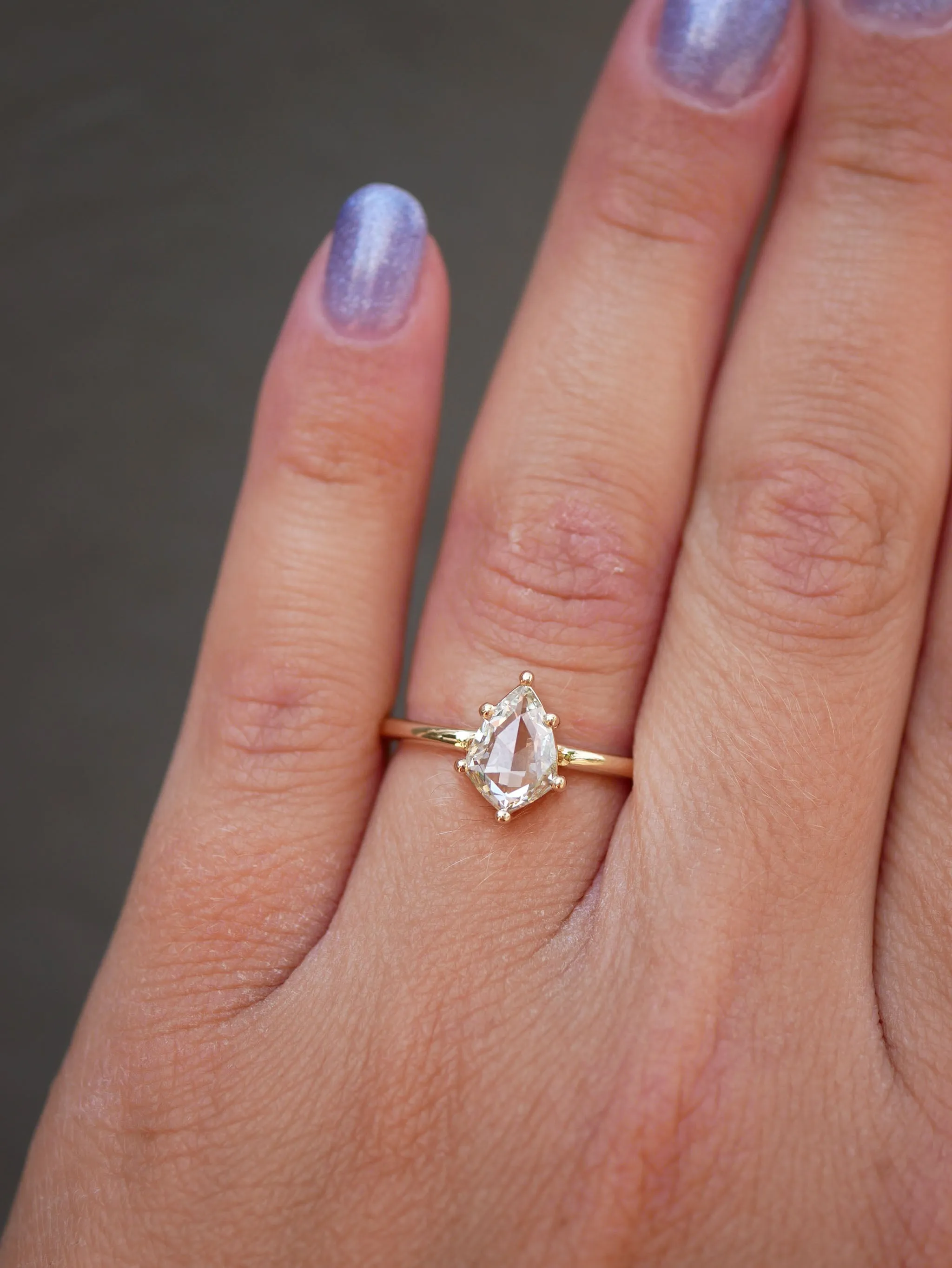 Rosecut Kite Diamond Solitaire Ring
