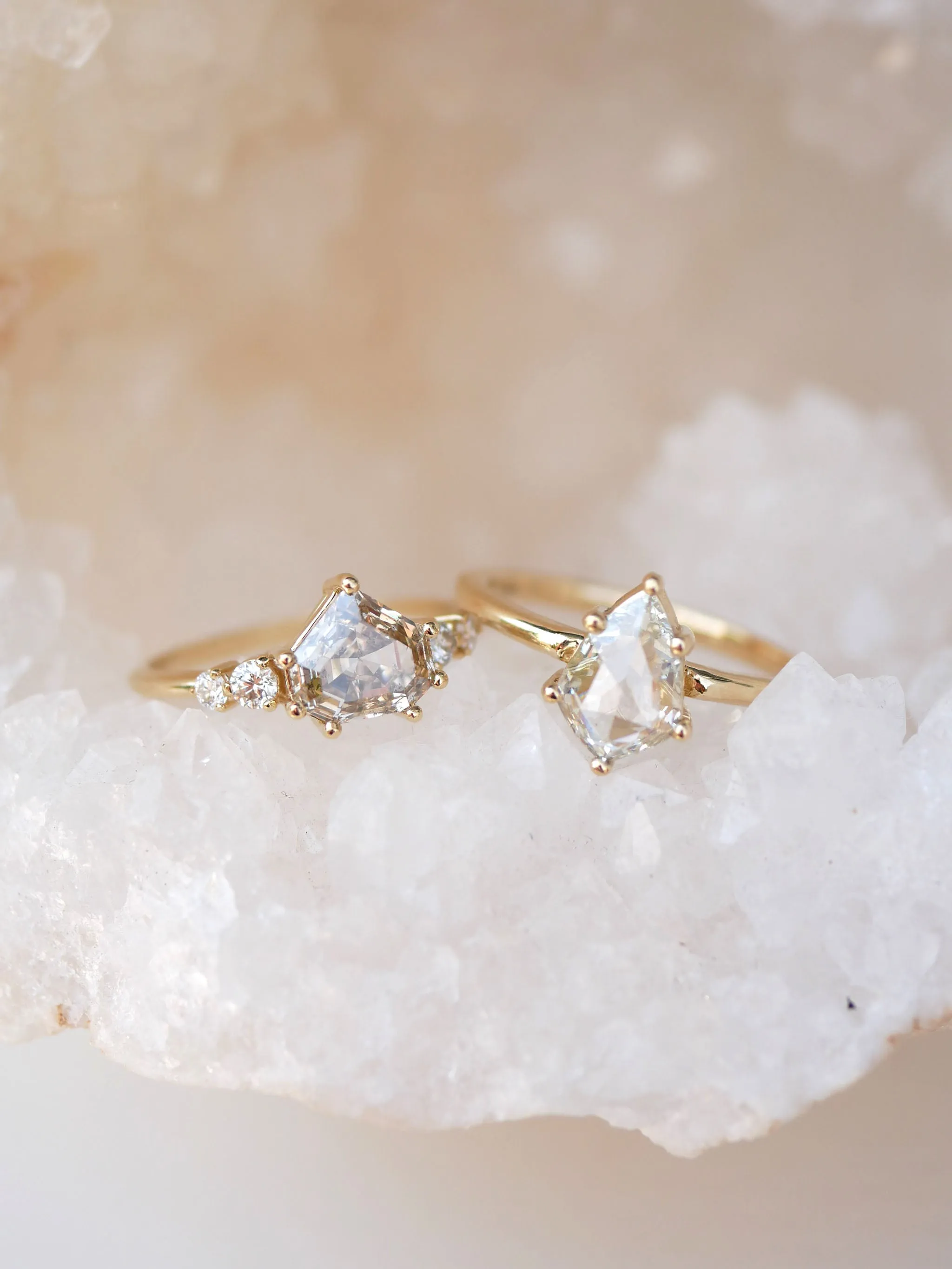 Rosecut Kite Diamond Solitaire Ring