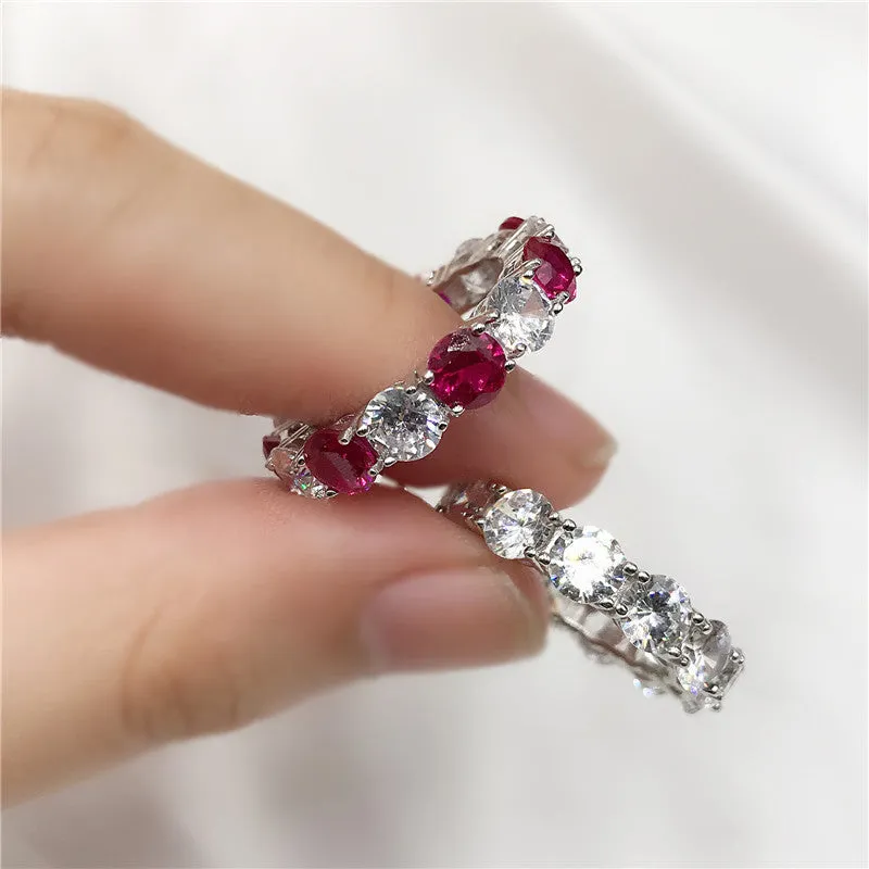 Round Cut Created Diamond Full Eternity Ring