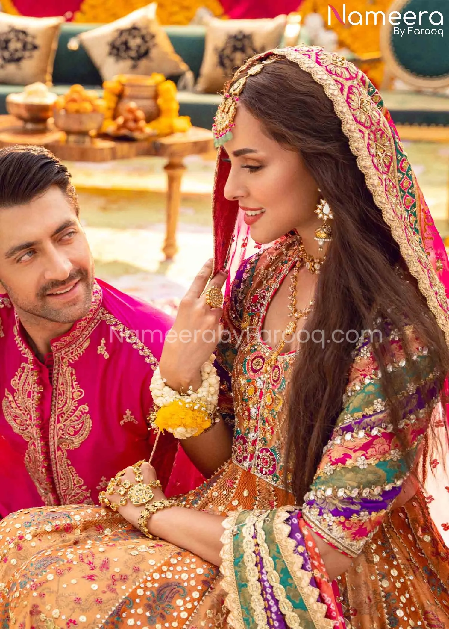 Royal Mehendi Dress in Pishwas and Sharara Style #BS617