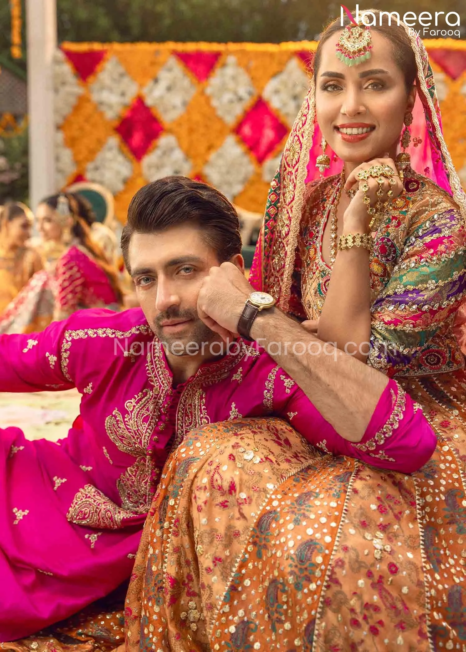 Royal Mehendi Dress in Pishwas and Sharara Style #BS617