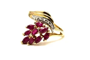Ruby & Diamond Cocktail Ring 14K