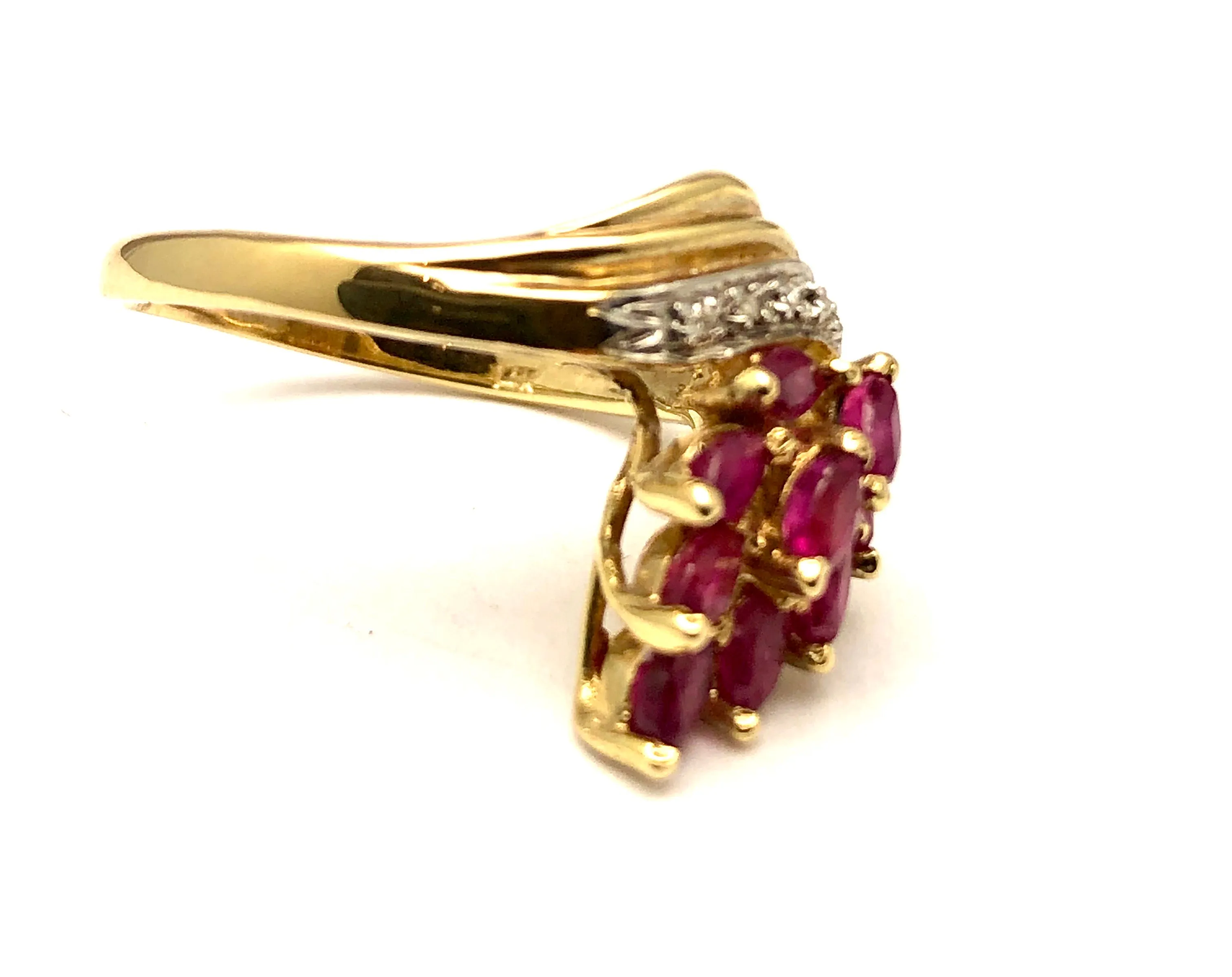 Ruby & Diamond Cocktail Ring 14K