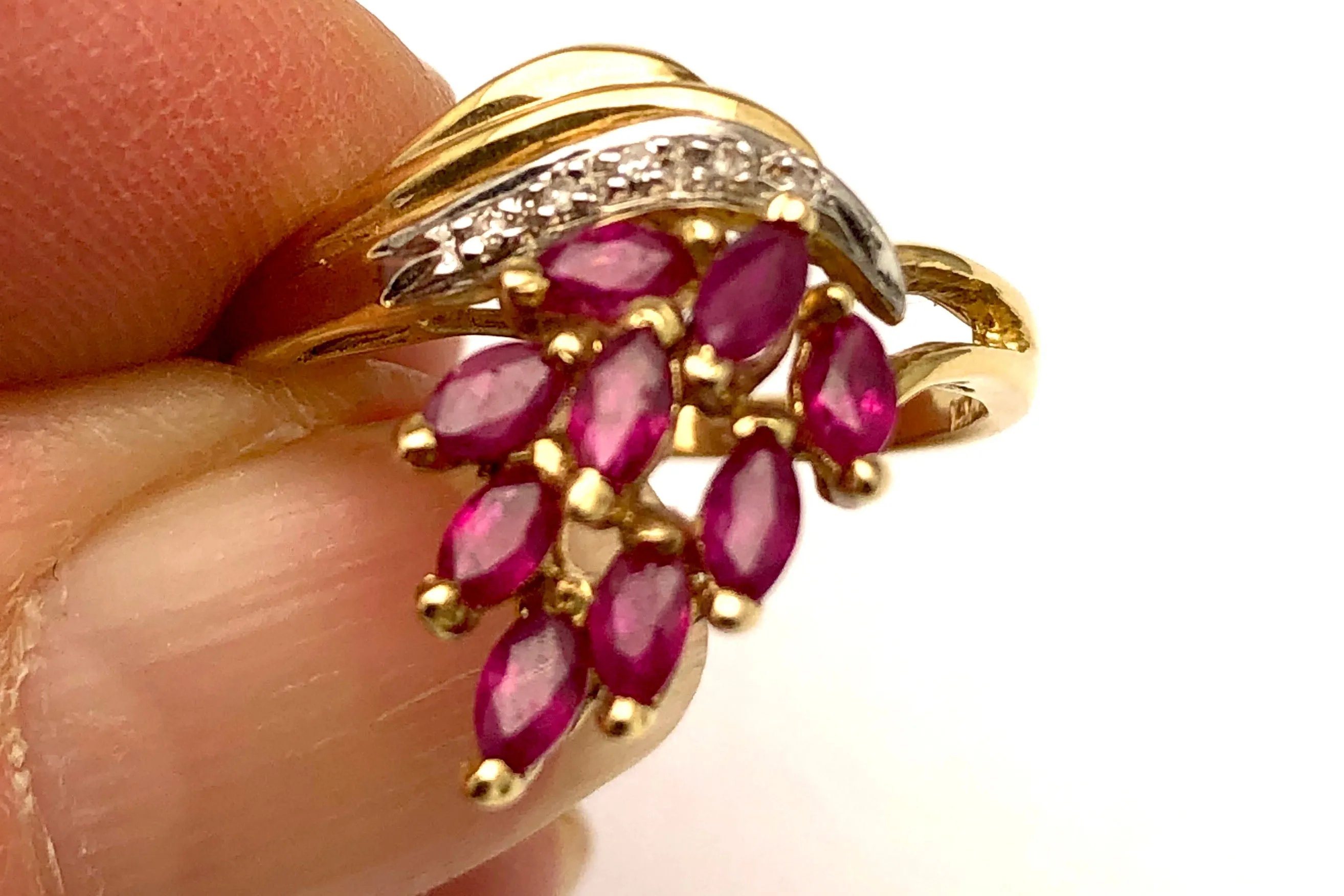 Ruby & Diamond Cocktail Ring 14K