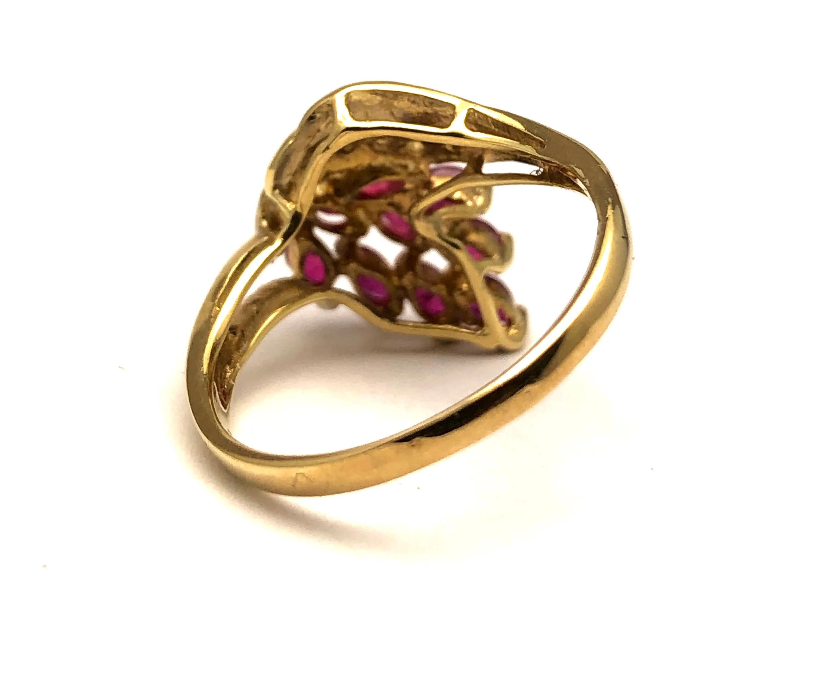Ruby & Diamond Cocktail Ring 14K