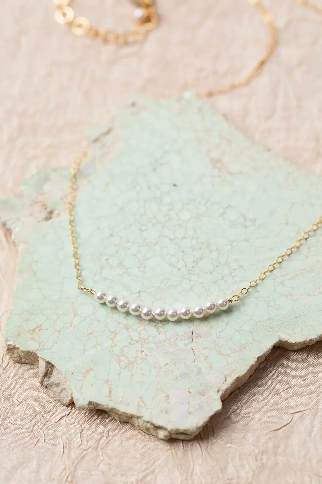 Serenity Pearl Bar Necklace