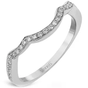 Simon G. Vintage Style Soft Curve Milgrain Diamond Wedding Ring