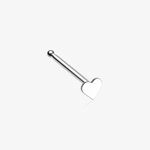 Simple Heart Steel Nose Stud Ring
