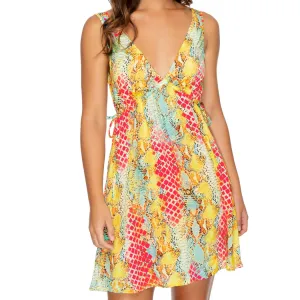SMOKE SHOW - V Neck Short Dress