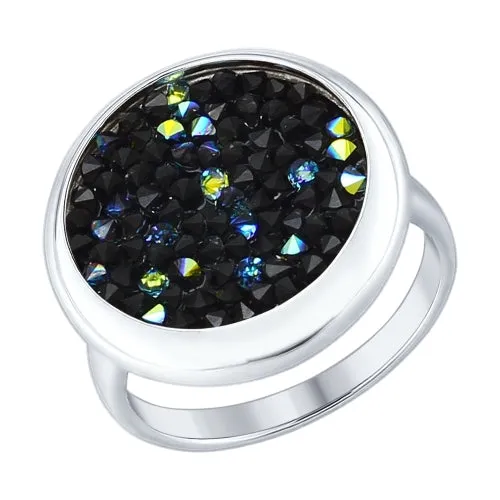 SOKOLOV - Swarovski Crystals Silver Ring, Black - Fantasy Collection