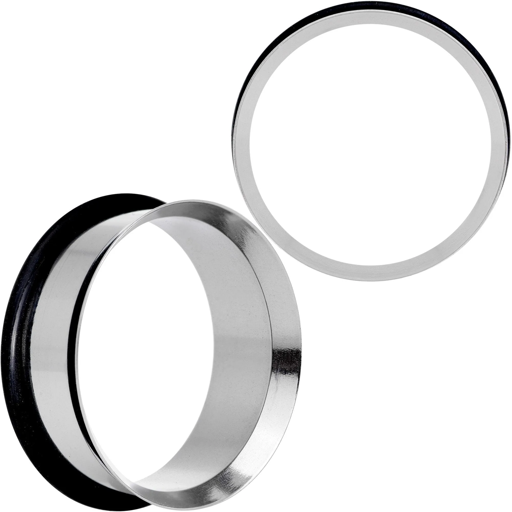 Stainless Steel Single Flare Tunnel Plug Set Available in Sizes  8 Gauge to 1