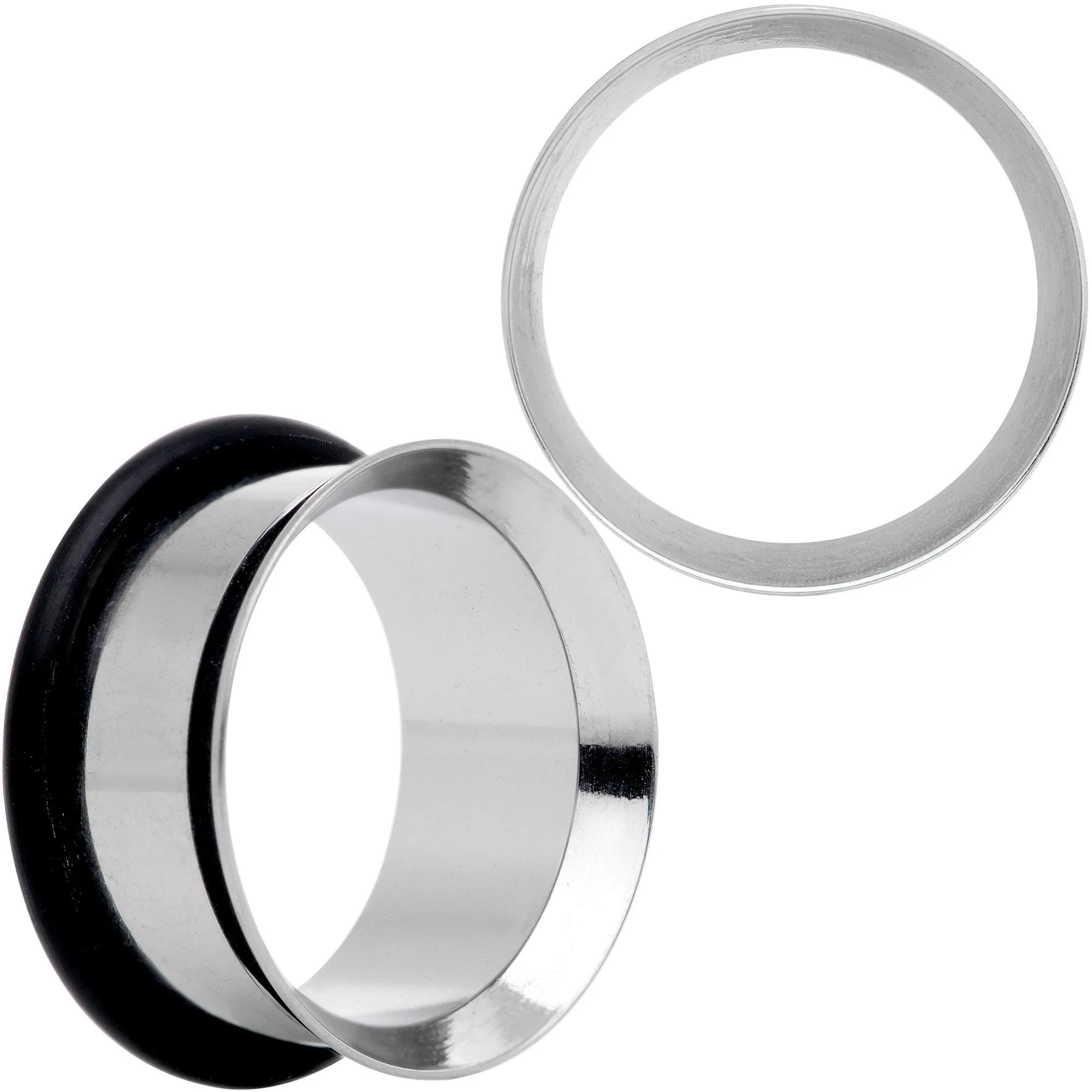 Stainless Steel Single Flare Tunnel Plug Set Available in Sizes  8 Gauge to 1