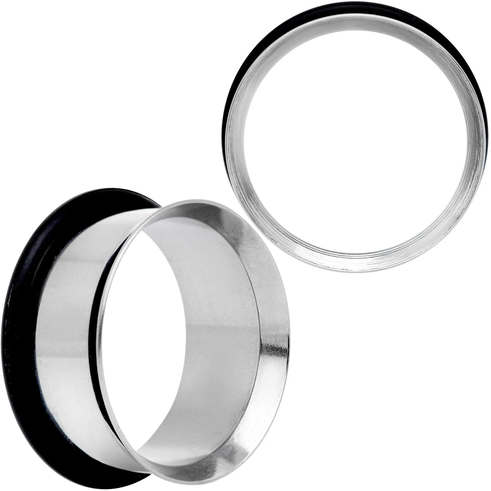 Stainless Steel Single Flare Tunnel Plug Set Available in Sizes  8 Gauge to 1