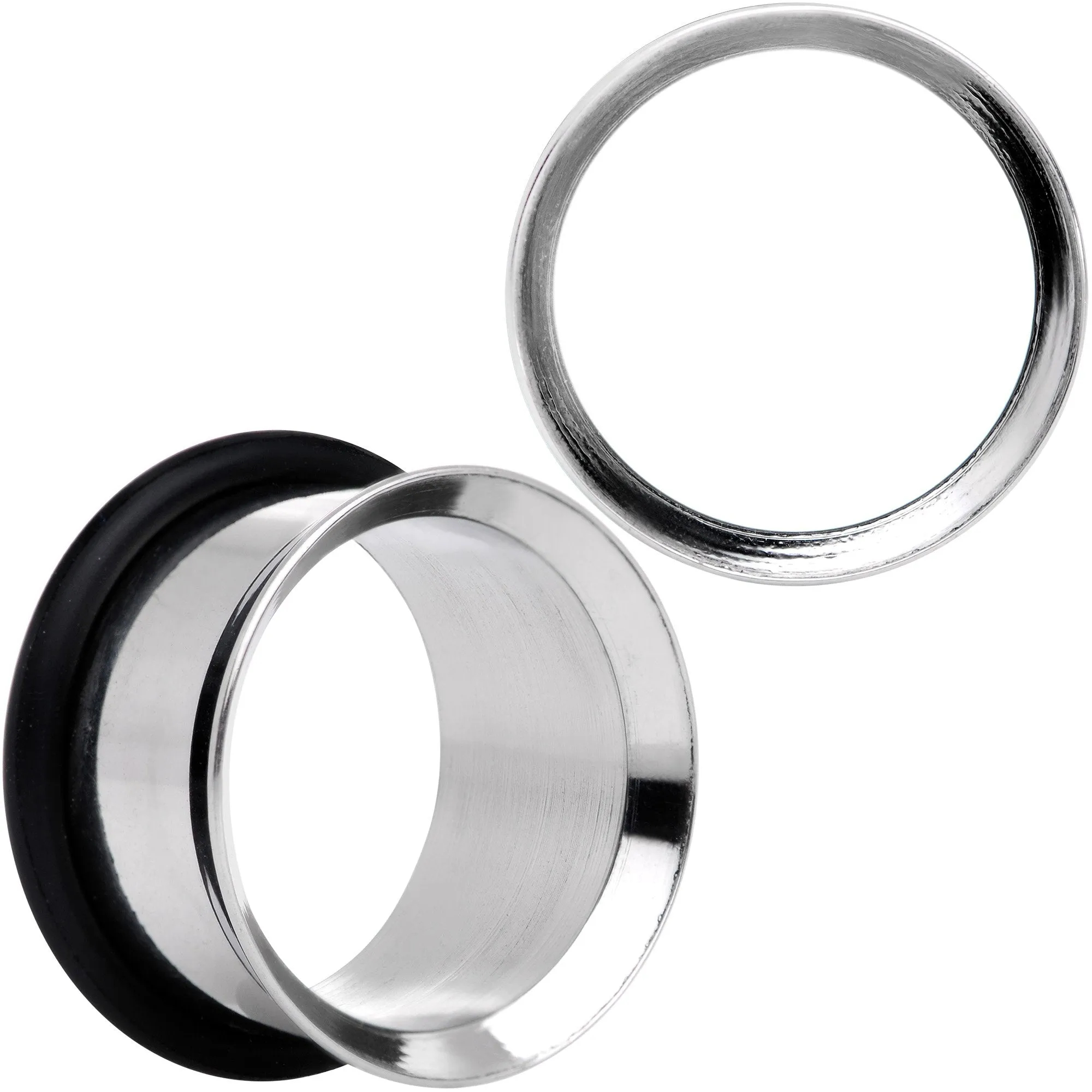 Stainless Steel Single Flare Tunnel Plug Set Available in Sizes  8 Gauge to 1