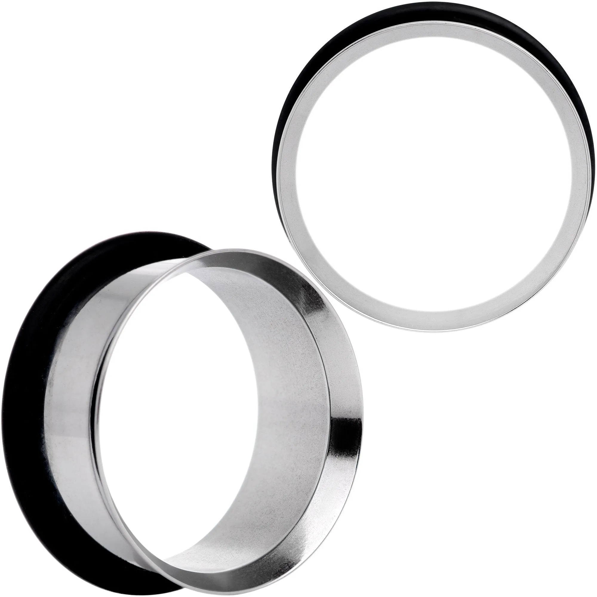Stainless Steel Single Flare Tunnel Plug Set Available in Sizes  8 Gauge to 1