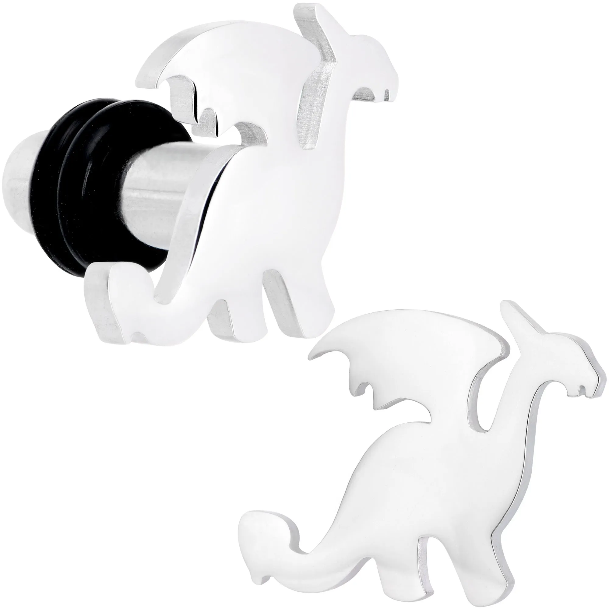 Steel Fantasy Dragon Single Flare Plug Set 14 Gauge to 2 Gauge
