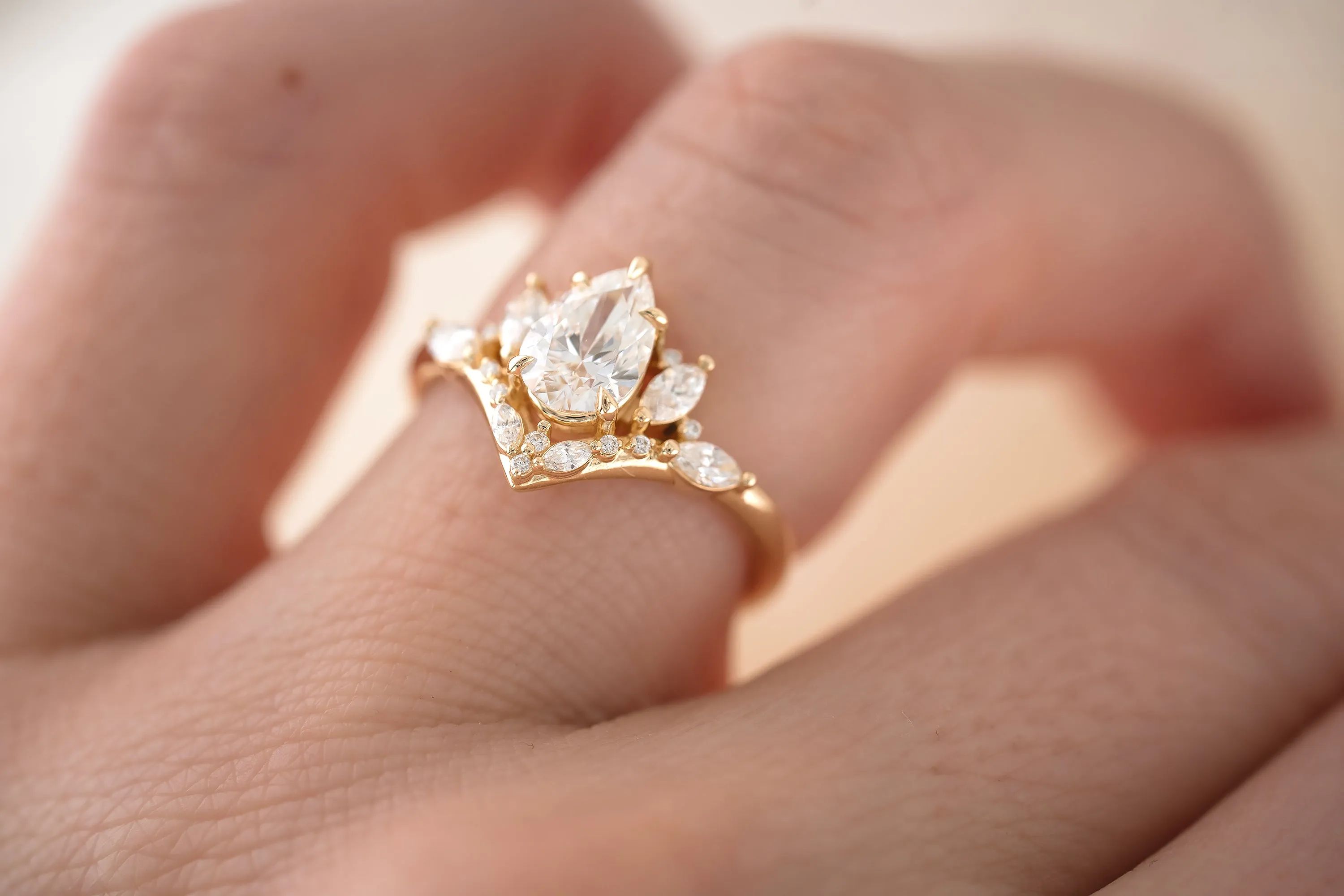 The Aurora 1 CT Pear Diamond Ring