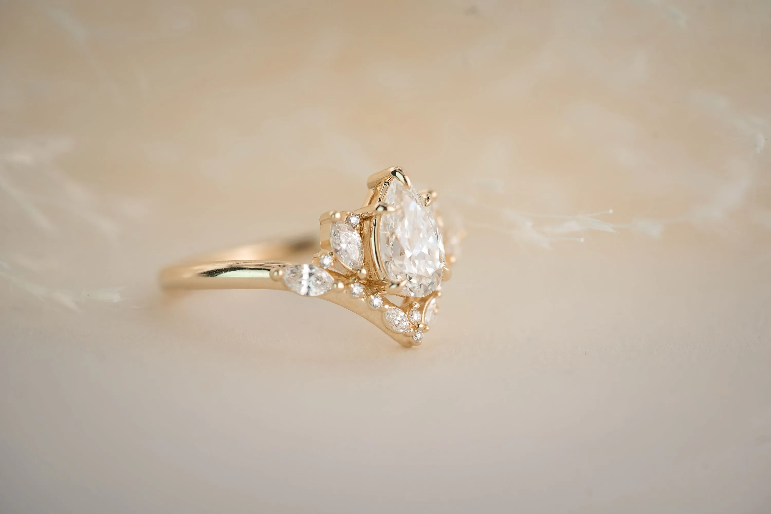 The Aurora 1 CT Pear Diamond Ring