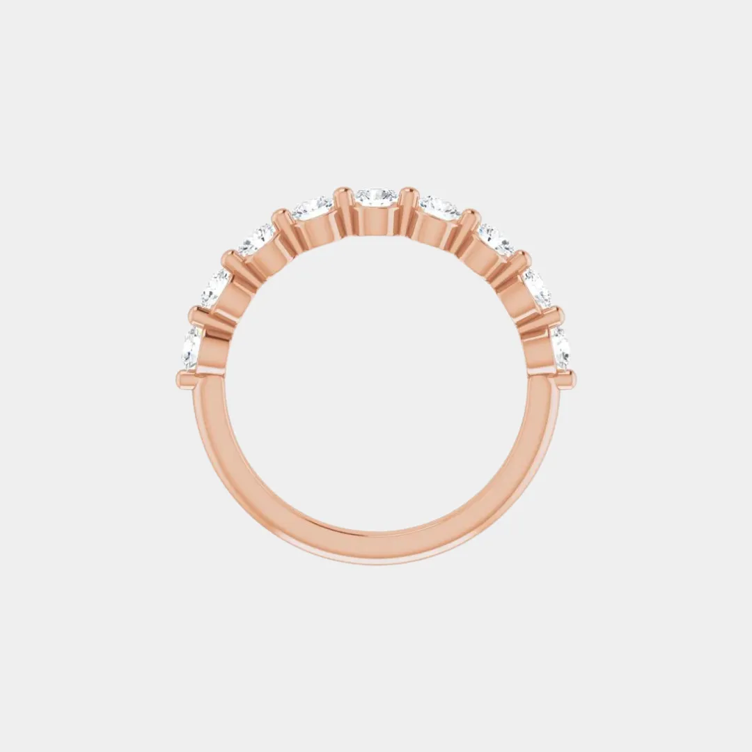 The Gold Single Prong Round Half Eternity