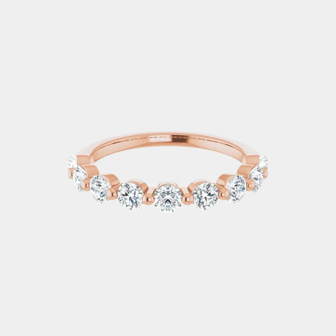 The Gold Single Prong Round Half Eternity