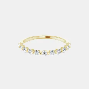 The Gold Single Prong Round Half Eternity