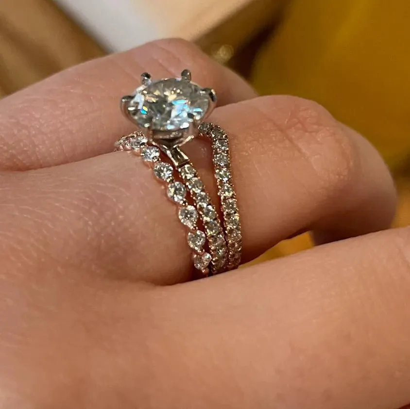 The Gold Single Prong Round Half Eternity