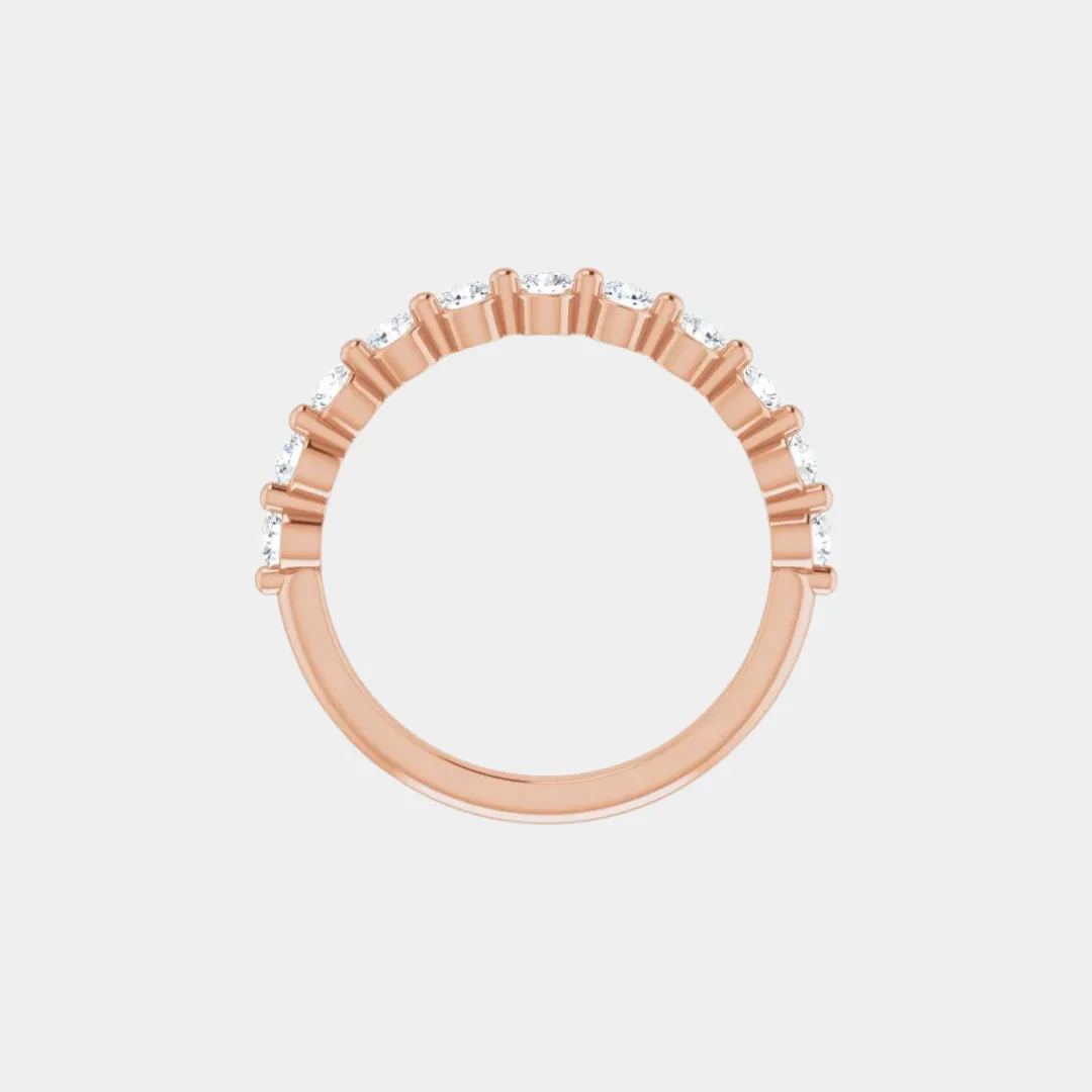The Gold Single Prong Round Half Eternity