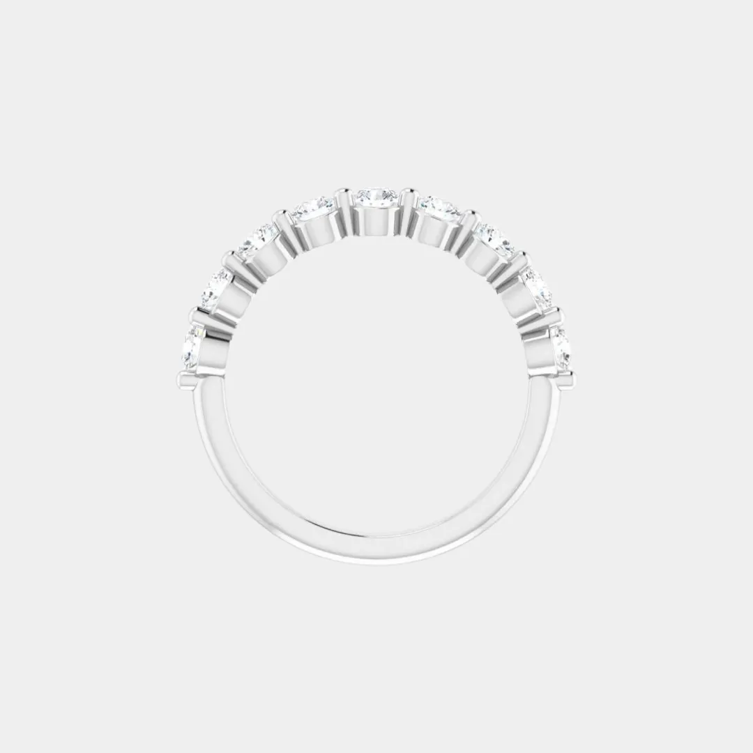 The Gold Single Prong Round Half Eternity